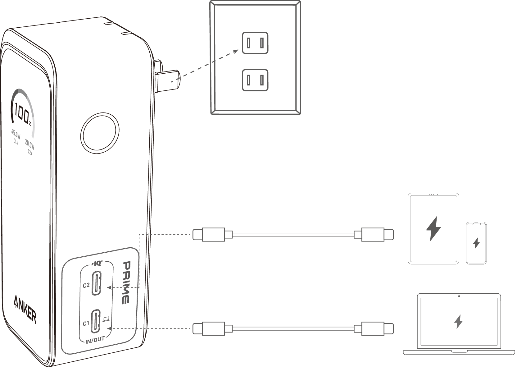 Anker Prime Power Bank (9.6K, 65W, Fusion) User Guide (A1339)