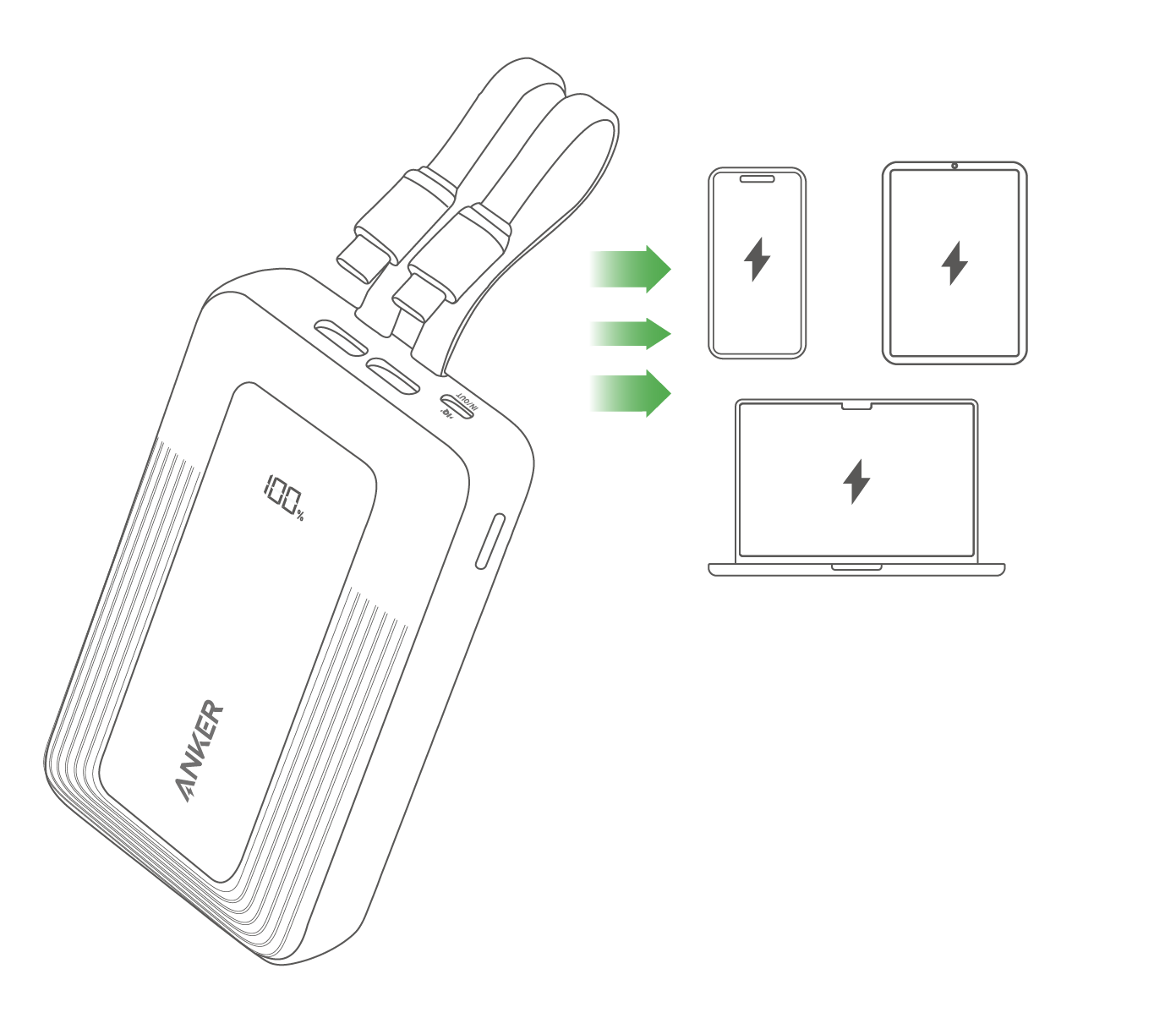Anker Zolo Power Bank (20K, 45W, Built-In Dual USB-C Cables) User