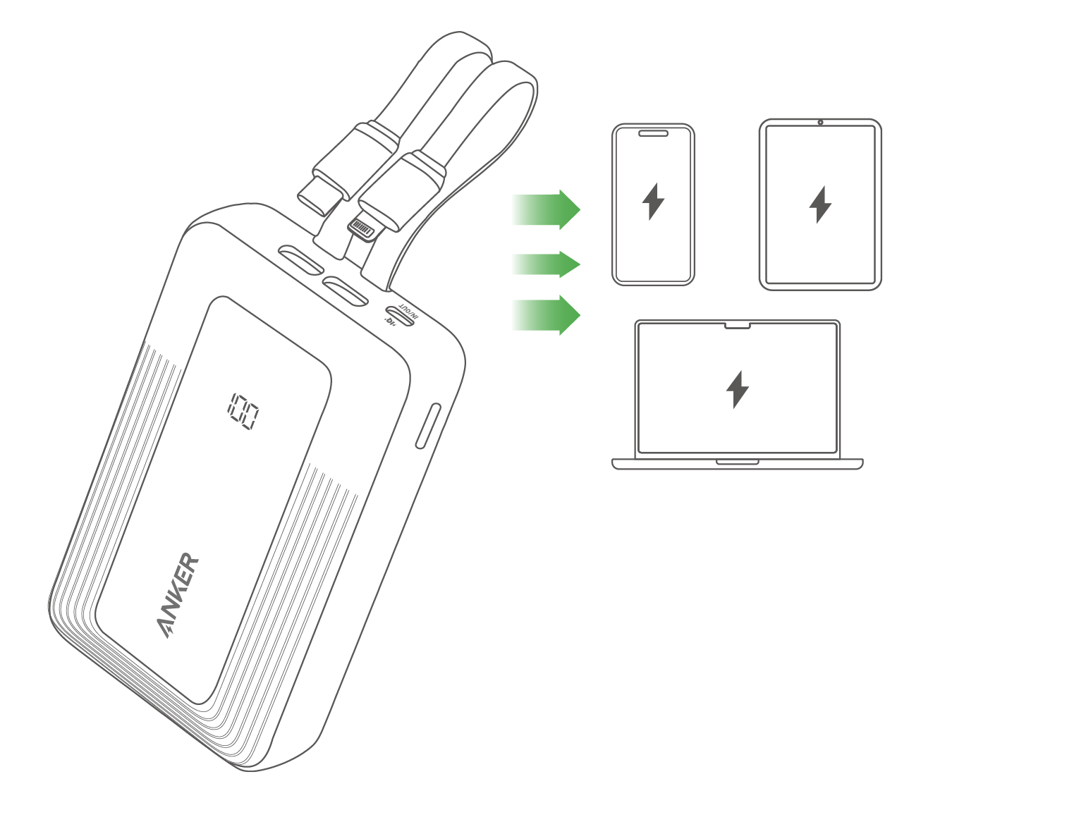 Custodia In Silicone Per Anker Zolo Power Bank 2025 (20000 MAh) – Antigraffio, Leggera, Con Foro Cordino, Colori Nero, Rosa E Grigio - 4