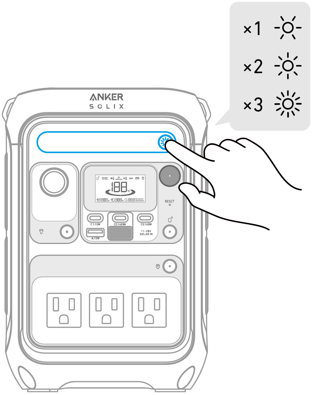 Anker SOLIX C300 Portable Power Station 取扱説明書 (A1722)