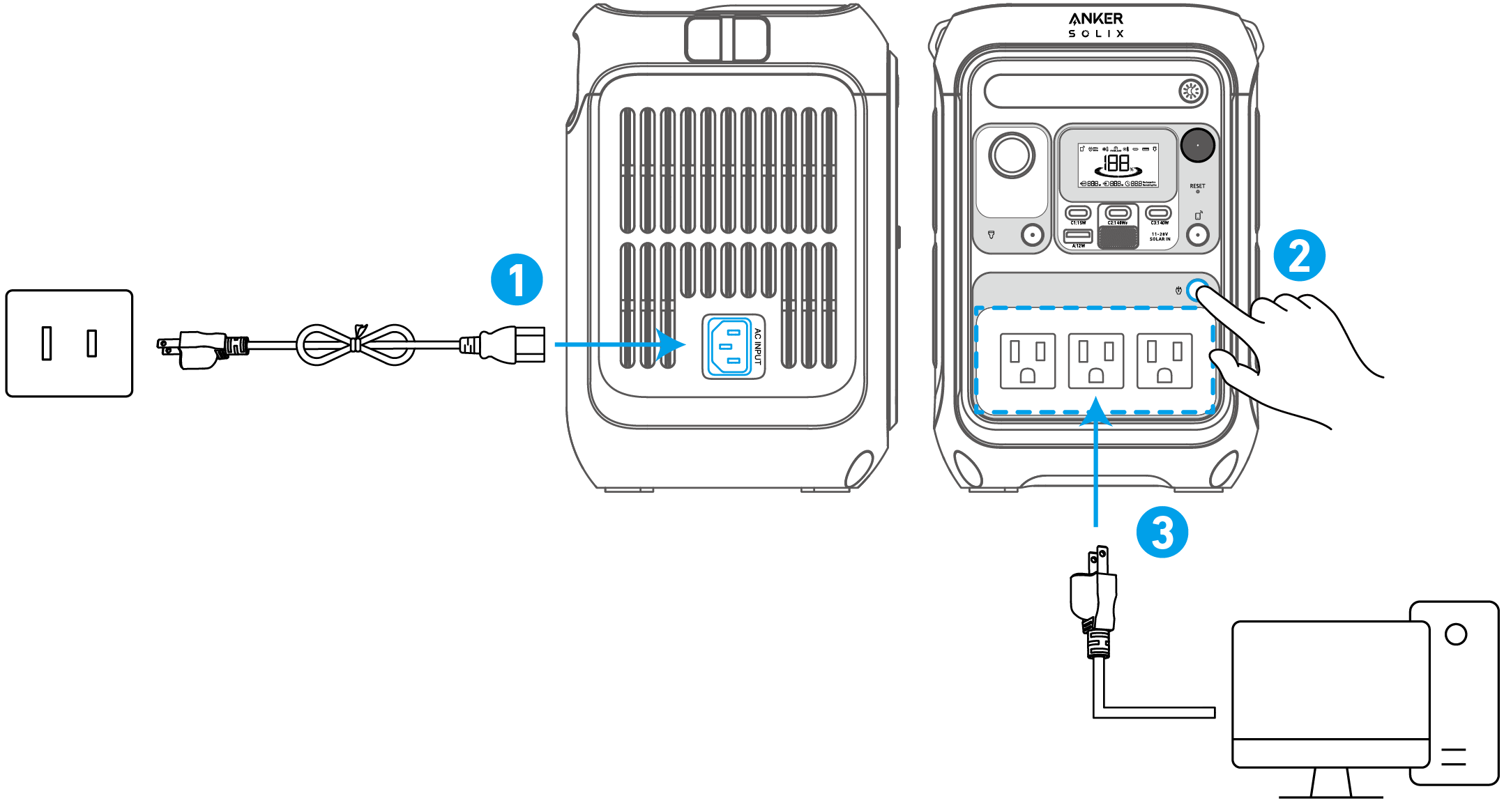 Anker SOLIX C300 Portable Power Station 取扱説明書 (A1722)