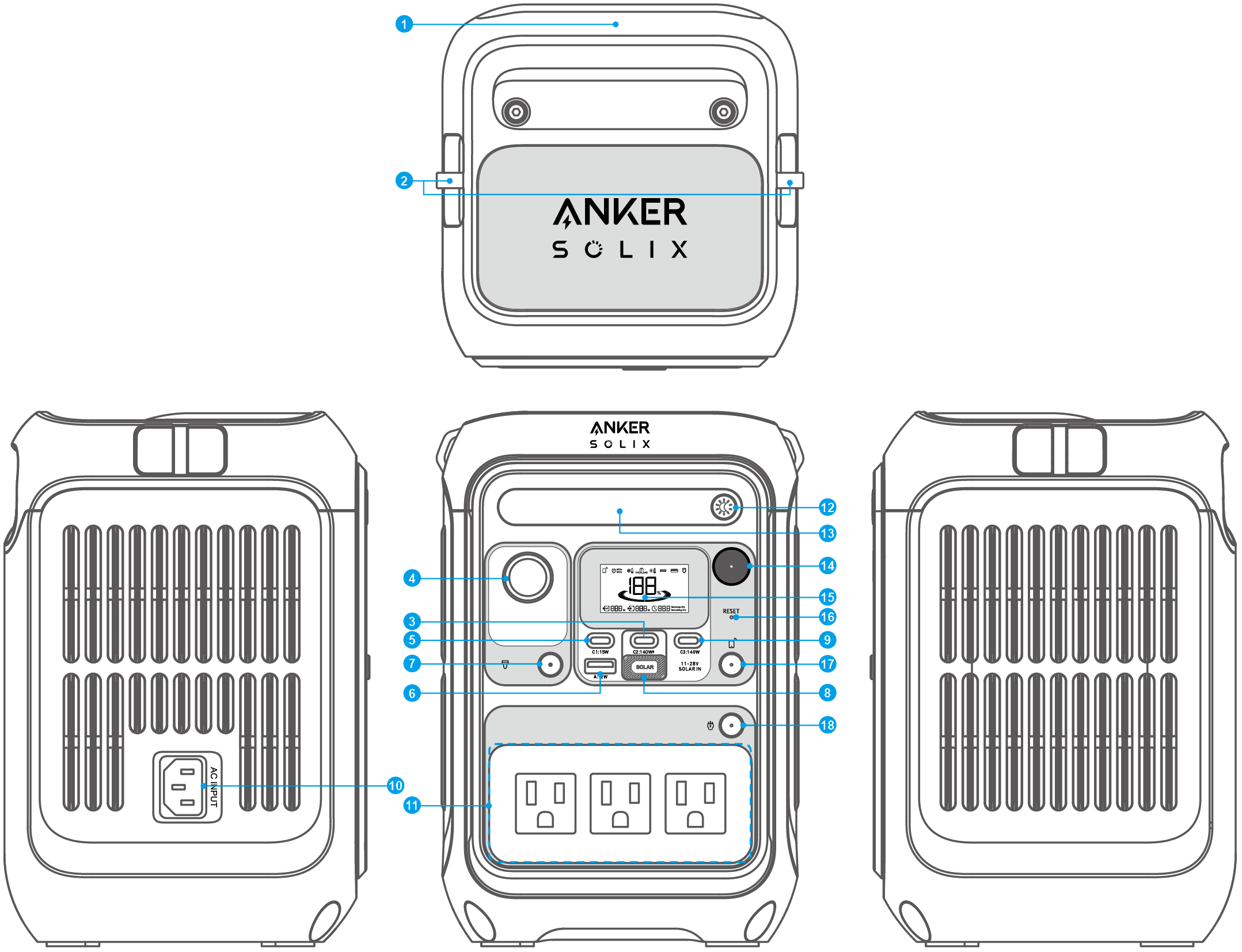 Anker SOLIX C300 Portable Power Station 取扱説明書 (A1722)