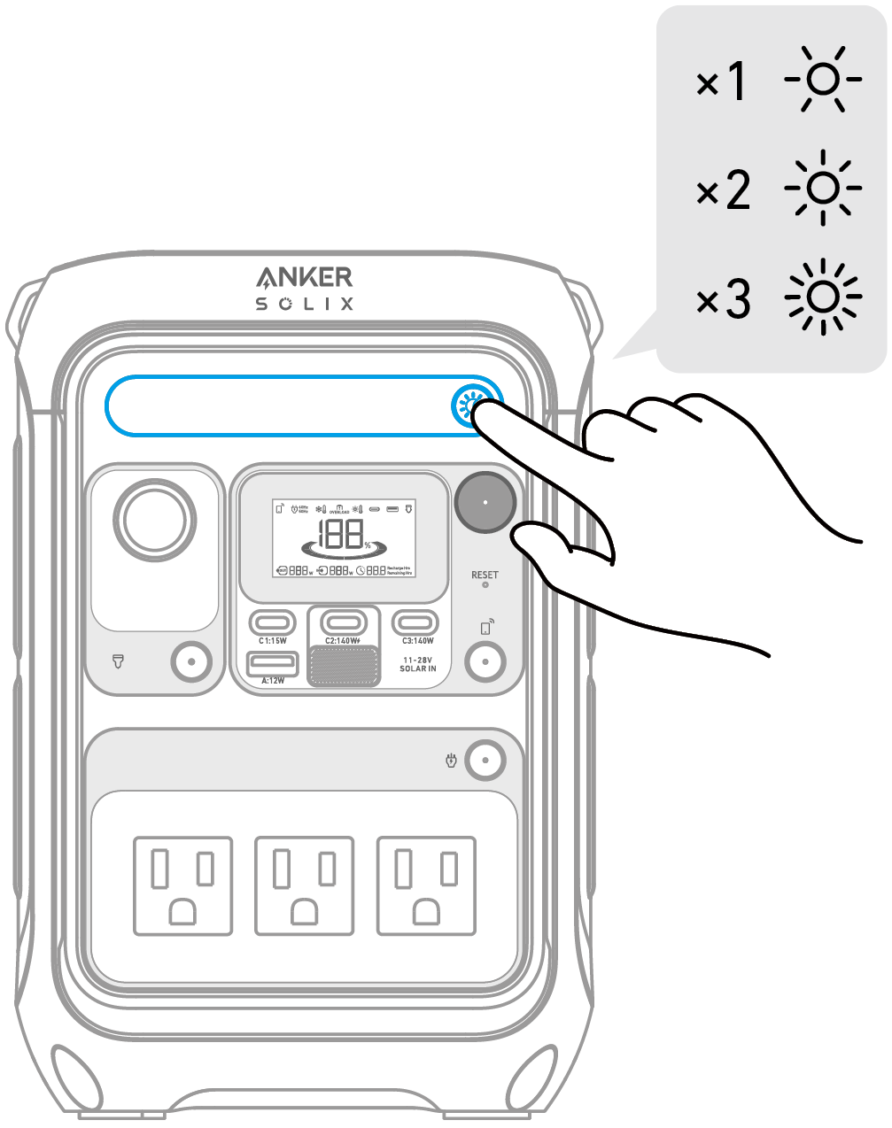 Anker SOLIX C300 Portable Power Station 取扱説明書 (A1722)