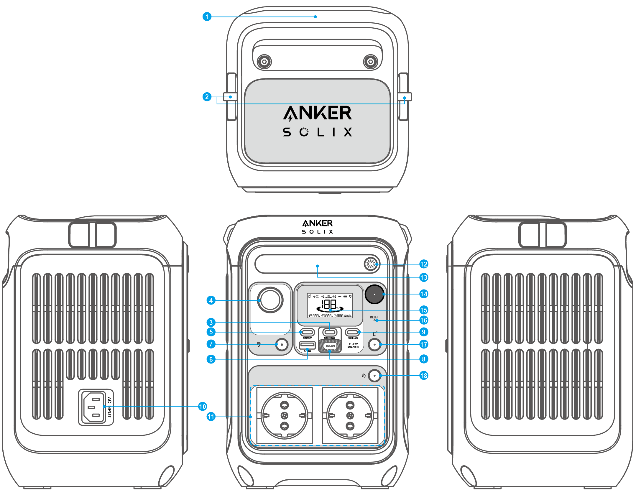 あっきんページ Anker SOLIX C300X Portable Power Station Kullanım Kılavuzu (A1723)