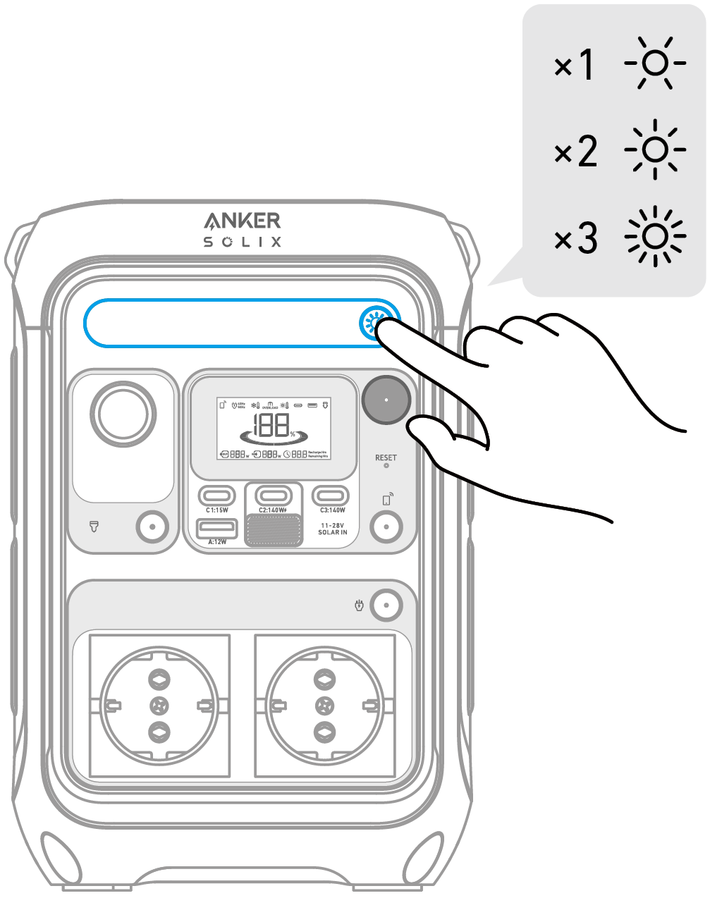 user_c8c0ecc1ページ Anker SOLIX C300X Portable Power Station Kullanım Kılavuzu (A1723)