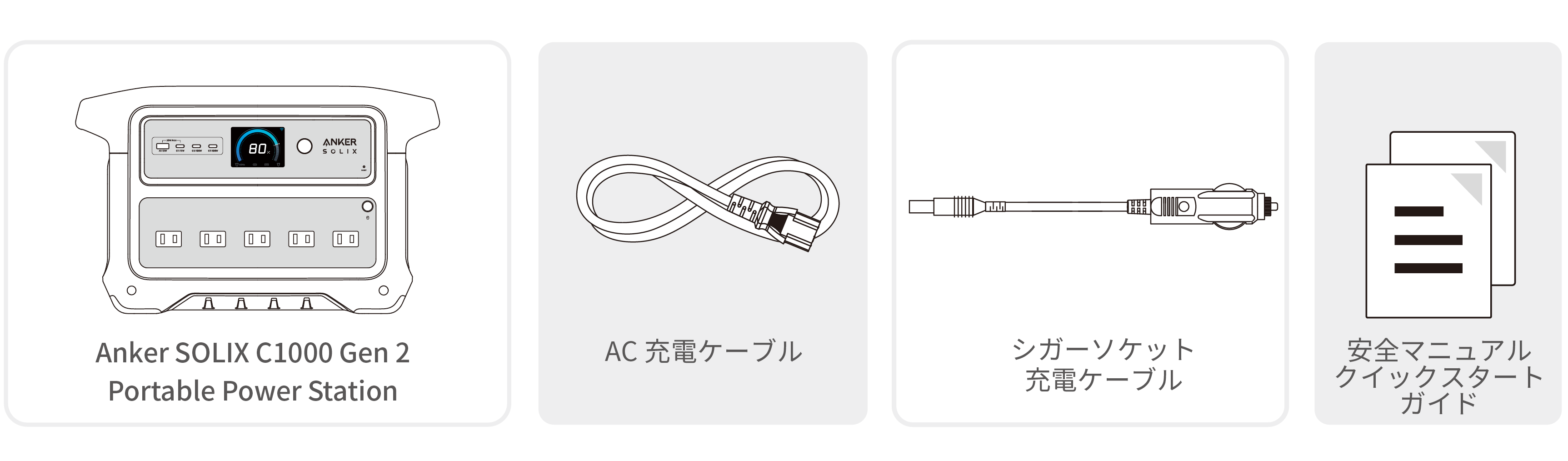 Anker SOLIX C1000 Gen 2 Portable Power Station 取扱説明書 (A1763)