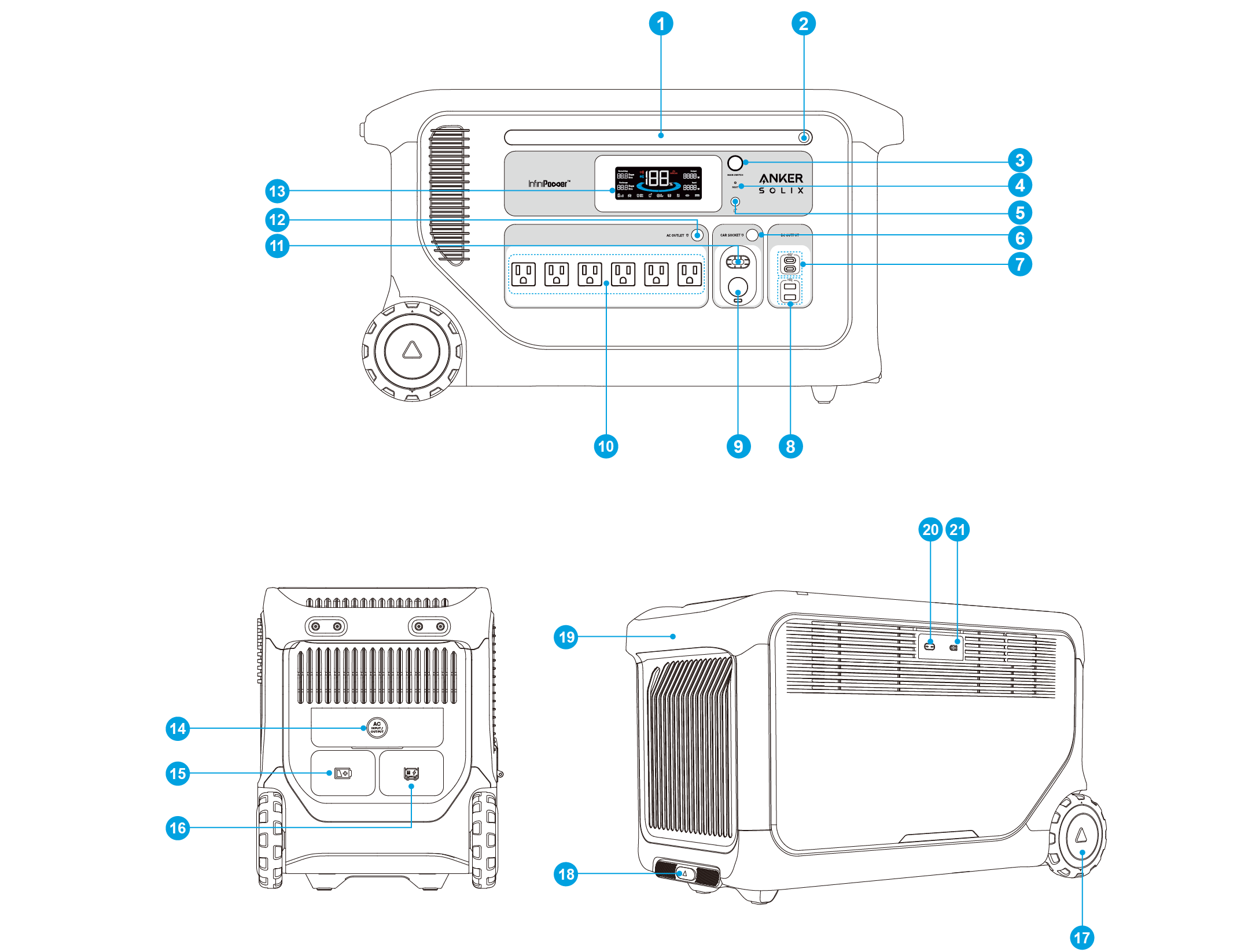 Anker SOLIX F3000 Portable Power Station 取扱説明書 (A1782)