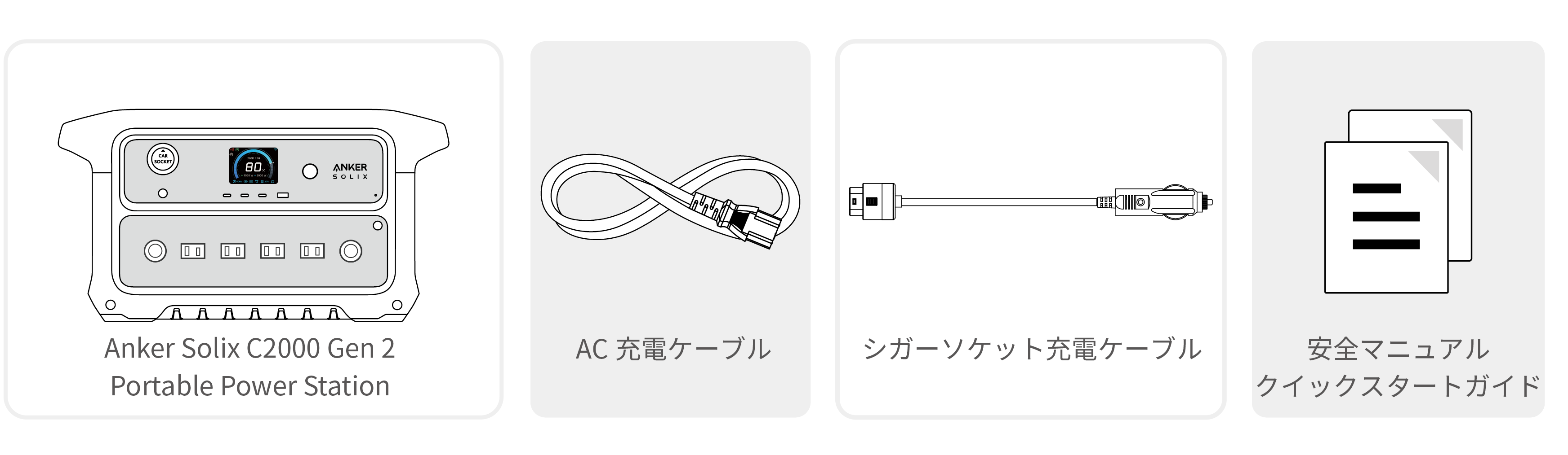 ゆっくりウィンカー2 取扱説明書付き Anker SOLIX C2000 Gen 2 Portable Power Station 取扱説明書 (A1783)