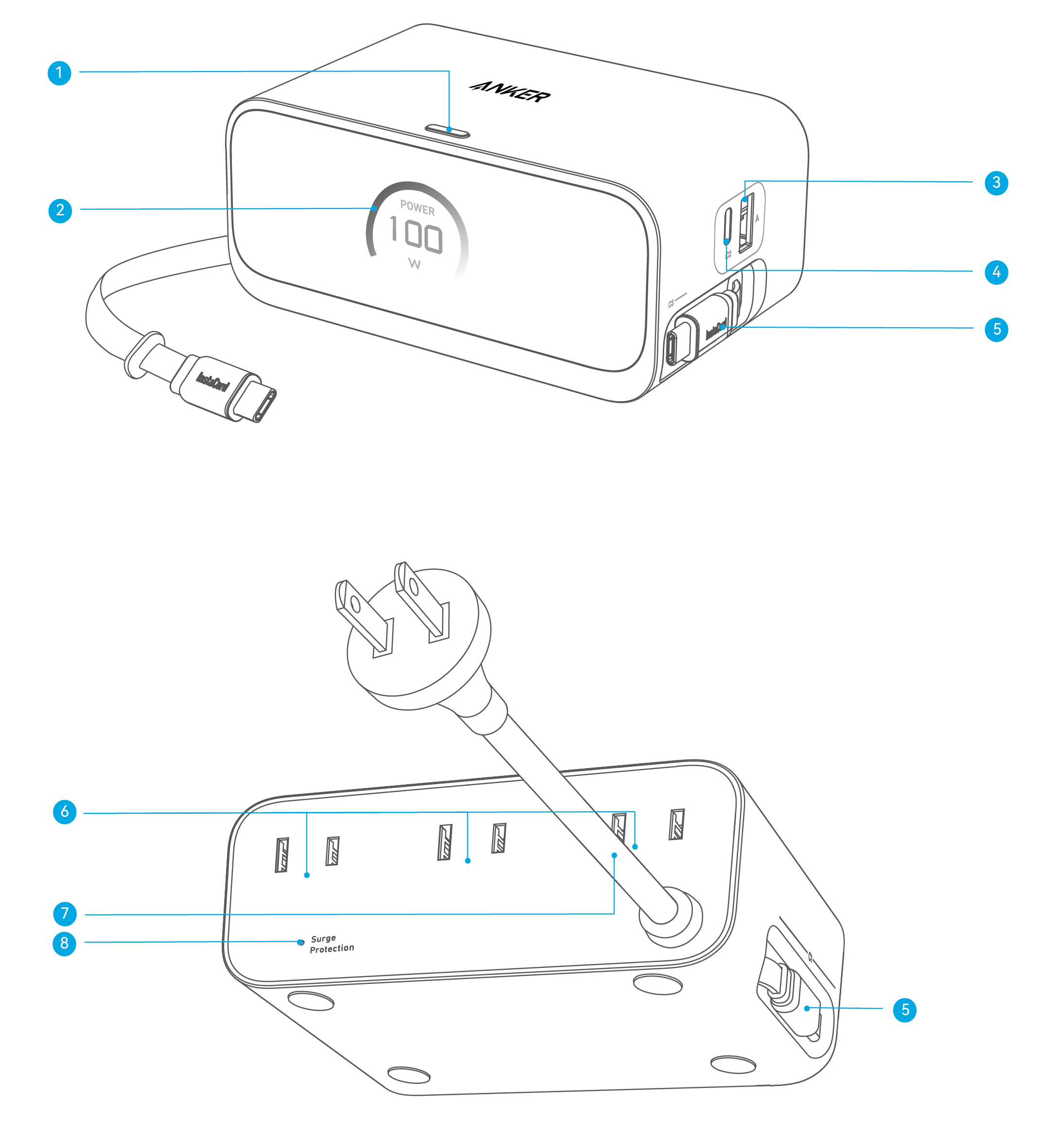 Anker Nano Charging Station (7-in-1, 100W). 取扱説明書 (A91C8New)
