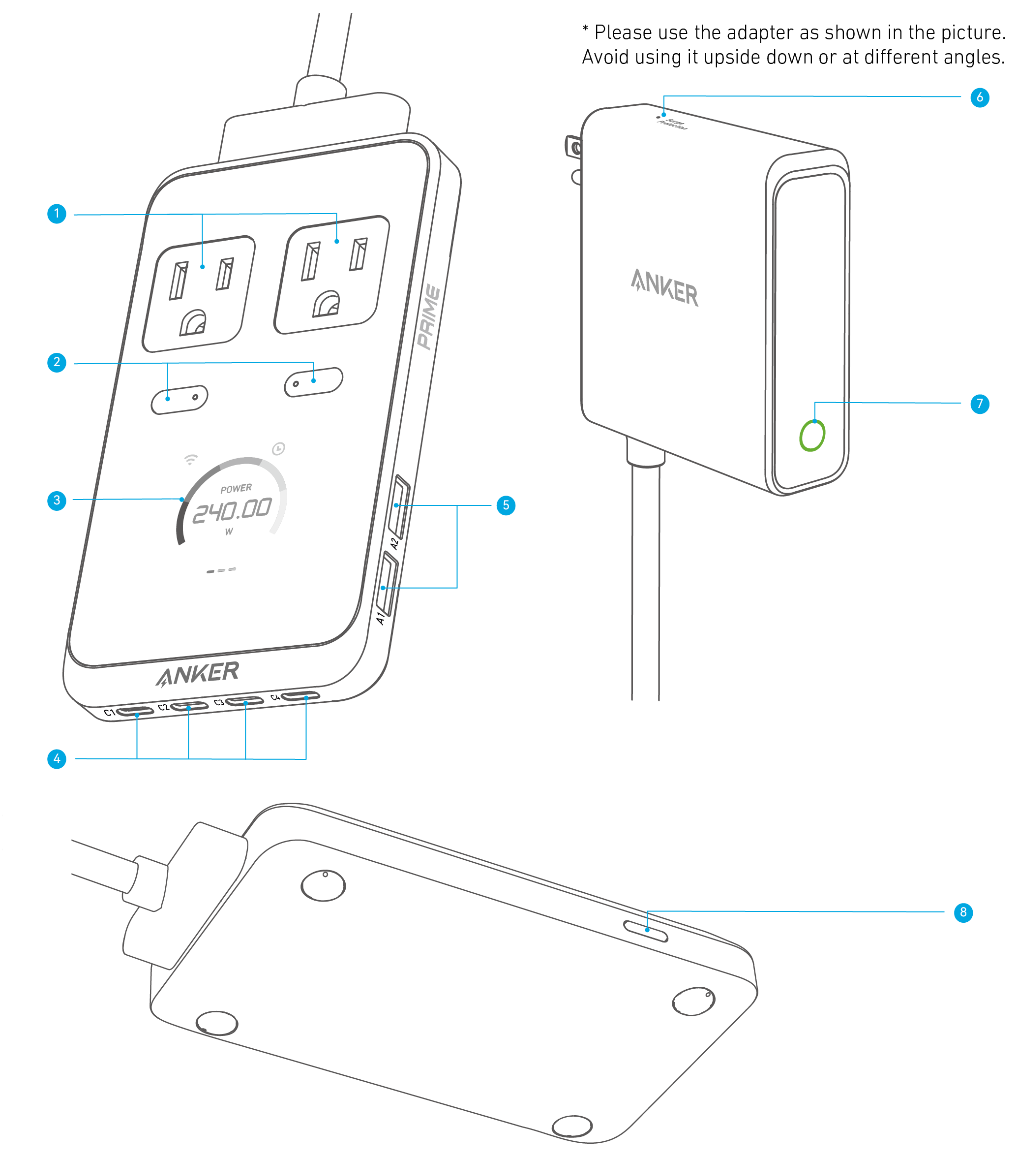 PC周辺機器 Anker - Anker Prime Charging Station A91B2NF1 Anker Prime charging station - + AC power adapter - 2 x Type