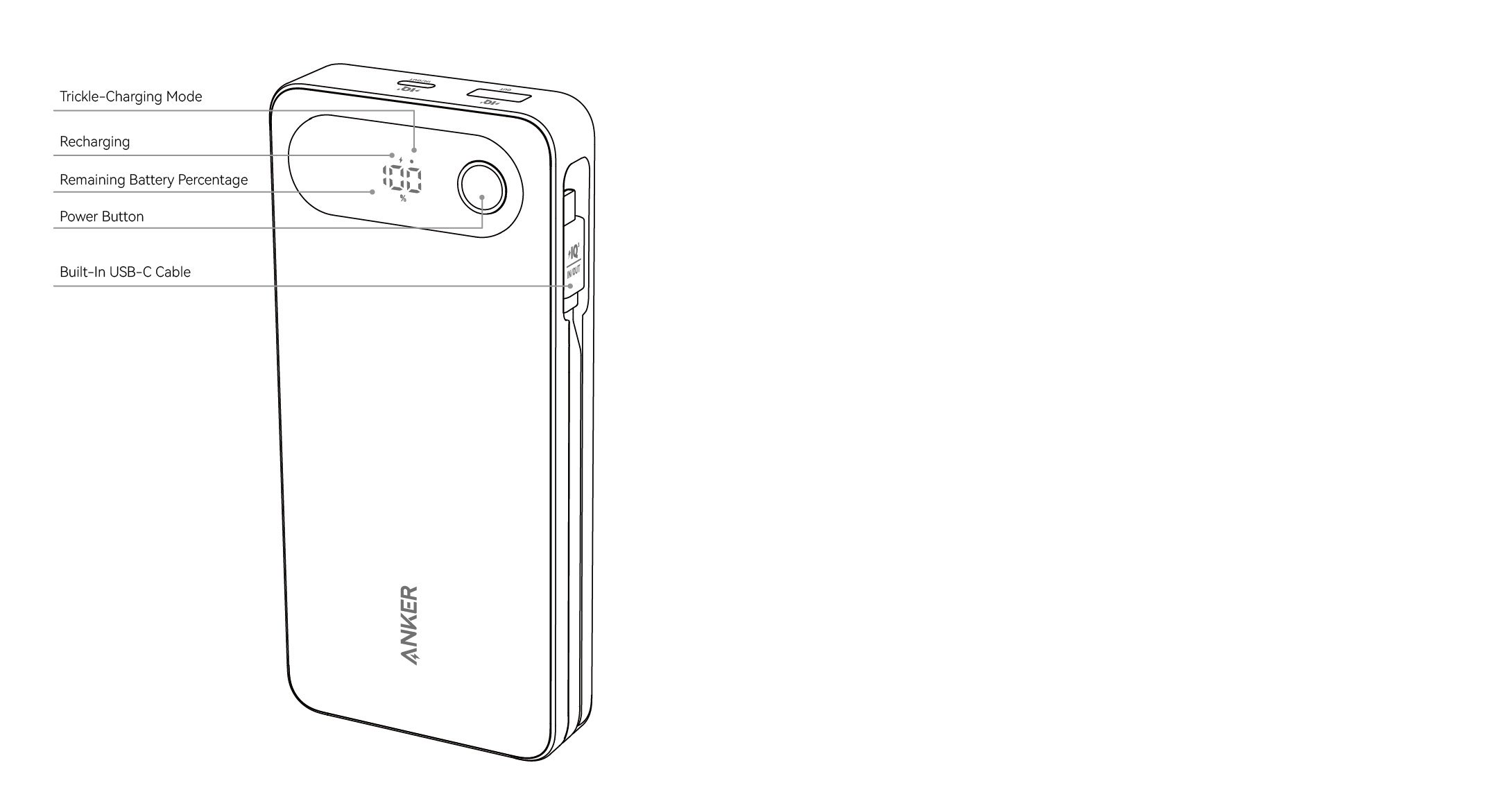 Anker Power Bank (20K, 87W, Built-In USB-C Cable) User Guide (A1383)