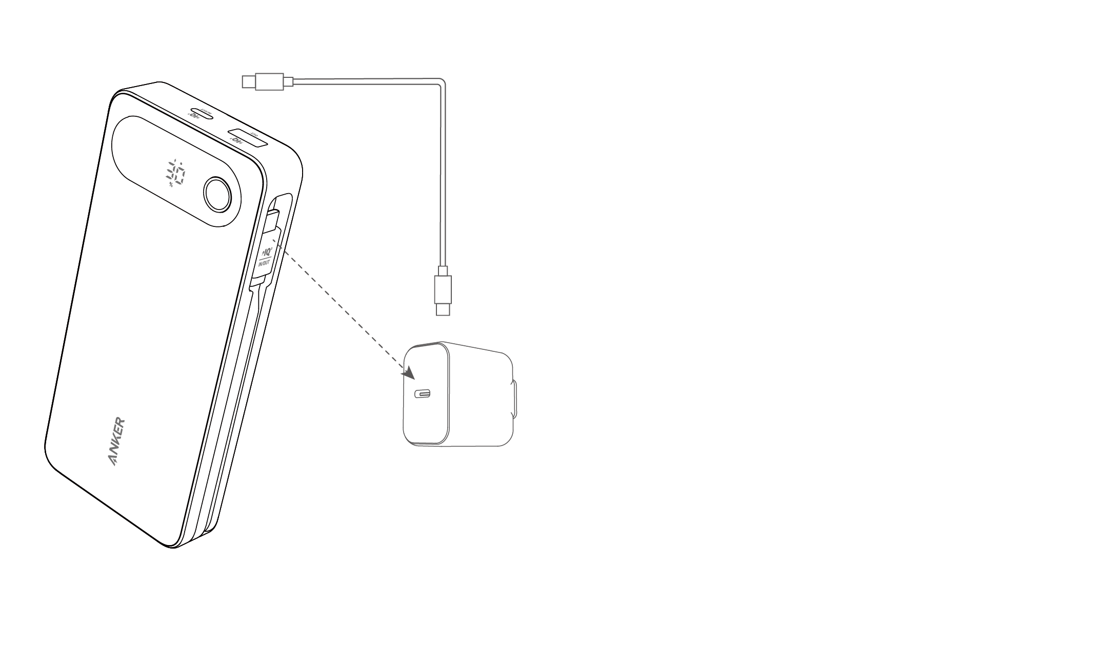 Anker Power Bank (20K, 87W, Built-In USB-C Cable) User Guide (A1383)